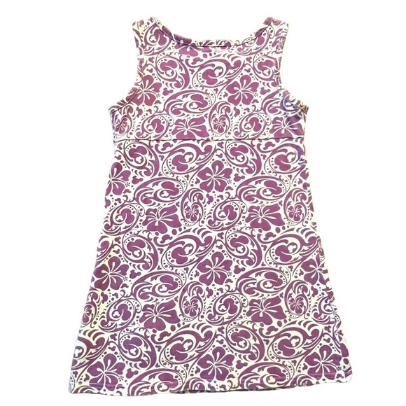 Disneyland Resort Kid Dress Sleeveless Hawaiian Print Minnie Purple White Small - Picture 2 of 5